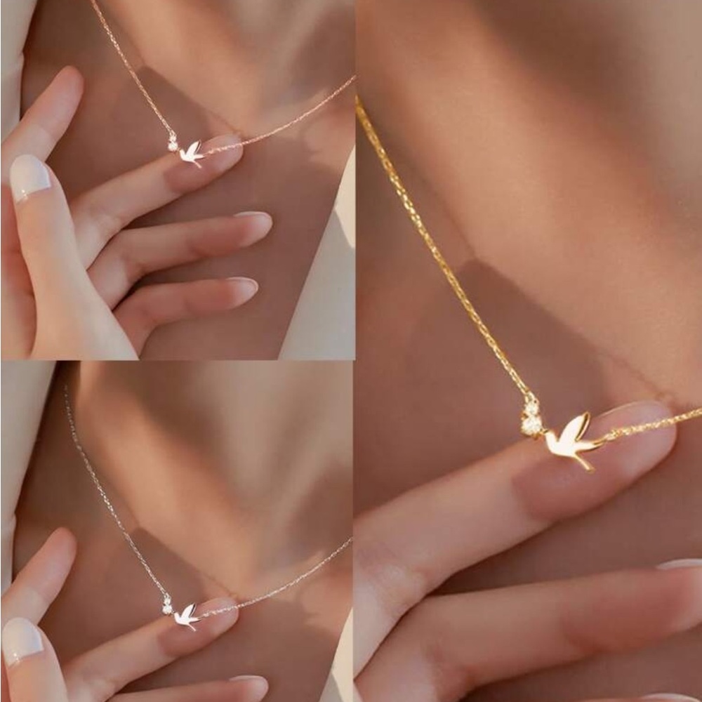 Elegant Gold Bird Pendant Necklace